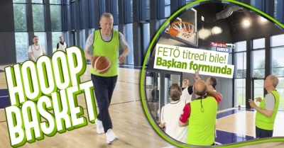 Diplomasi maratonuna kısa mola! Önce ısındı sonra oyun kurdu! İşte Erdoğan'ın basketbol performansı