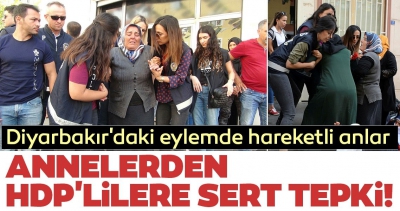 Diyarbakır HDP binası önünde gergin anlar! Sinir krizi geçiren anneler binaya girmek istedi!
