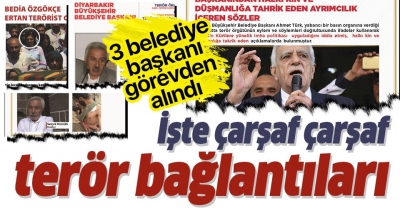 Diyarbakır, Mardin ve Van büyükşehir belediye başkanları görevlerinden alındı....