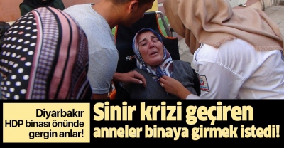 Diyarbakır'daki eylemde hareketli anlar! Annelerden HDP'lilere sert tepki