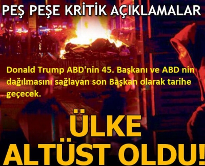  Donald Trump ABD'nin 45. Başkanı ve ABD nin dağılmasını sağlayan son Başkan olarak tarihe geçecek..