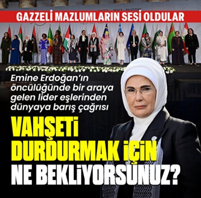 Emine Erdoğan'dan dünyaya 'Filistin' mesajı: Vahşeti durdurmak için neyi bekliyorsunuz?