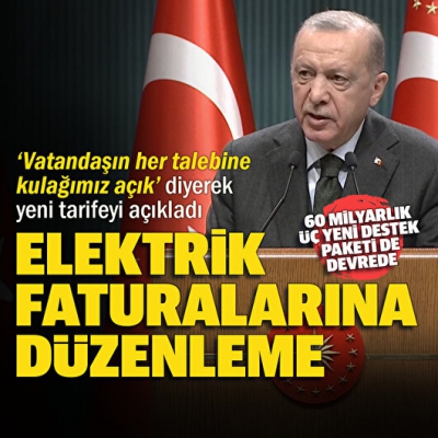 Erdoğan'dan son dakika açıklaması! Elektrik faturalarına yeni düzenleme...