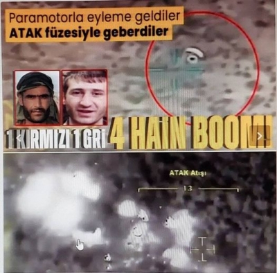 Paramotor kullanarak eylem hazırlığı yapan terör örgütü PKK üyelerinin kimlikleri belli oldu! 1 kırmızı 1 gri 4 terörist cehenneme
