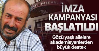 Evlatları için nöbet tutan annelere imza kampanyası.