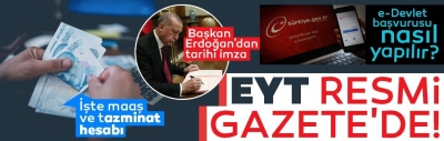EYT Resmi Gazete'de yayımlanarak yürürlüğe girdi 