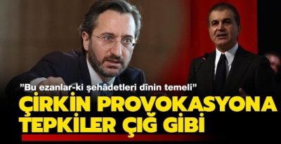 Fahrettin Altun ve Ömer Çelik'ten İzmir'deki 'Çav Bella' provokasyonuna tepki: Bu ezanlar ki şehâdetleri dinin temeli.