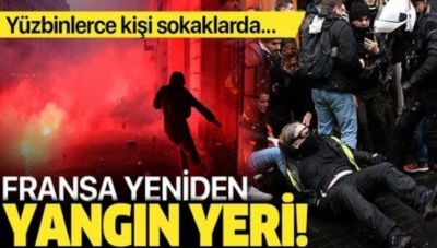 Fransa sokakları yangın yeri,medya derin uykuda!