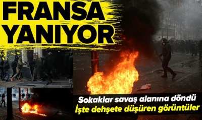 Fransa'da Macron'a karşı başlatılan grev hayatı felç etti..