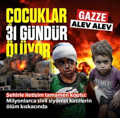 Gazze alev alev yanıyor: İki buçuk milyondan fazla sivil terör devleti İsrail'in ölüm kıskacında