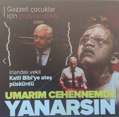 Gazzeli çocuklar için gözyaşı döktü! İrlandalı vekil katil Netanyahu'ya ateş püskürdü: Umarım cehennemde yanarsın 