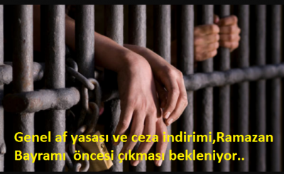 Genel af yasası ve ceza indirimi,Ramazan Bayramı  öncesi çıkması bekleniyor..
