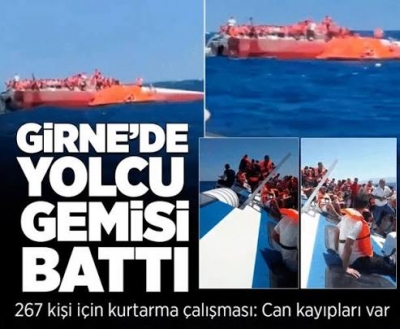 Girne açıklarında yolcu gemisi battı! KKTC Cumhurbaşkanı acı haberi verdi: 8 kişi hayatını kaybetti