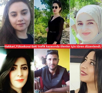 Hakkari,Yüksekova'daki trafik kazasında ölenler için tören düzenlendi.....