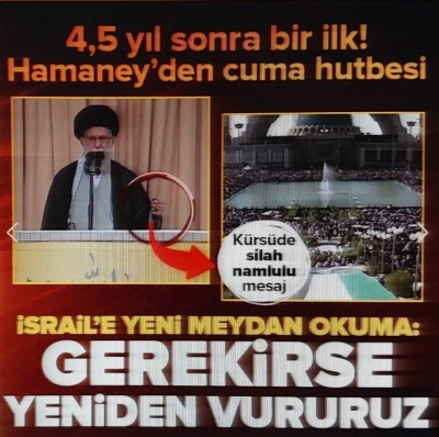 Hamaney yanında tüfekle hutbeye çıktı, İsrail'e savaş mesajı!