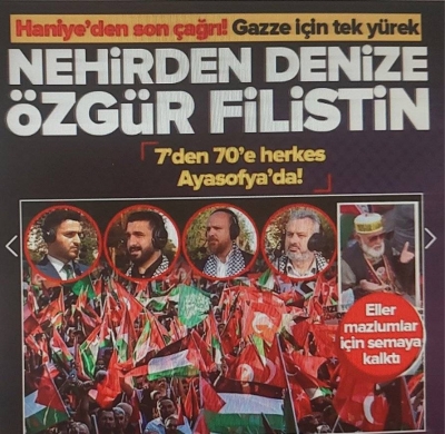 Hamas Lideri İsmail Haniye'nin vasiyeti yerine getirildi | On binlerce kişi Filistin için Ayasofya Meydanı'nda tek yürek oldu