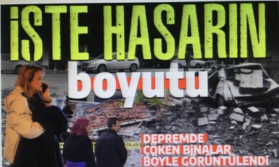 Hasarın boyutu gün ağarınca ortaya çıktı: Sındırgı depreminde çöken binalar böyle görüntülendi