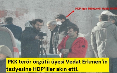 HDP'liler PKK’lı teröristin taziyesinde boy gösterdi 