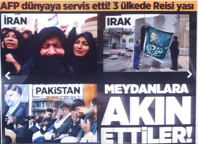 Helikopter kazasında ölen Reisi için Tahran'da matem töreni! Cami kubbesine siyah matem bayrağı çekildi