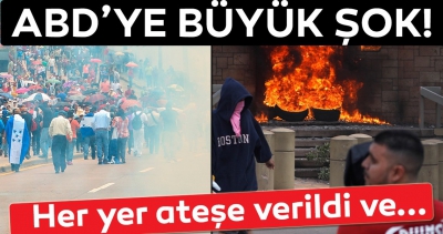 Honduras karıştı! ABD Büyükelçiliğinin kapısını ateşe verdiler.
