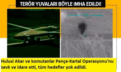 Hulusi Akar ve komutanlar Pençe-Kartal Operasyonu'nu sevk ve idare etti, tüm hedefler yok edildi..