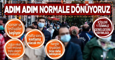 İçişleri Bakanlığı'ndan 'kademeli normalleşme' genelgesi! İşte 1 Temmuz'dan itibaren geçerli olacak kurallar