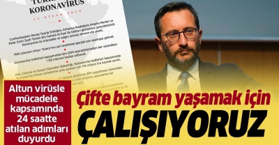 İletişim Başkanı Fahrettin Altun koronavirüsle mücadele kapsamında 24 Nisan'da atılan adımları duyurdu.