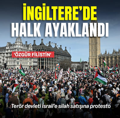 İngiltere'de Filistin ile dayanışma yürüyüşü: Binlerce kişi savaşın sona ermesi çağrısı yaptı
