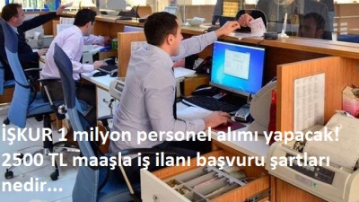 İŞKUR 1 milyon personel alımı yapacak! 2500 TL maaşla iş ilanı başvuru şartları nedir