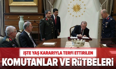İşte YAŞ'ta terfi ettirilen komutanlar ve rütbeleri.
