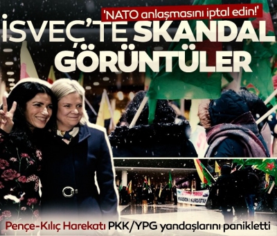 İsveç'te skandal görüntü! Pençe-Kılıç Harekatı PKK/YPG yandaşlarını panikletti: 'NATO anlaşmasını iptal edin!'
