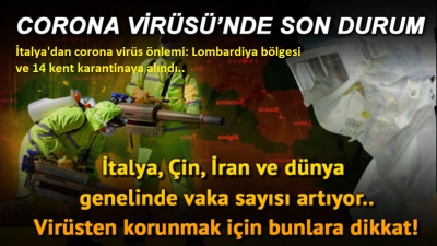İtalya'dan corona virüs önlemi: Lombardiya bölgesi ve 14 kent karantinaya alındı (Corona virüste son durum).