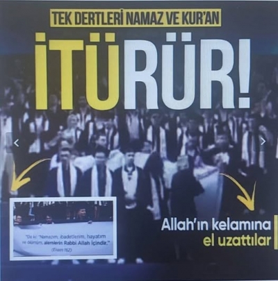  İTU mezuniyetinde 28 Şubat kafası hortladı! Provokatörlerden pankarta engel.