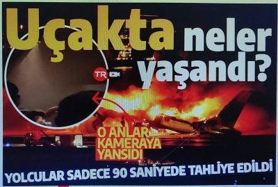 Japonya'da yanan uçağın içinde ne yaşandı: O anlar kamerada! Yolcular 90 saniyede tahliye edildi