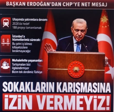 Kabine toplantısı sonrası Başkan Erdoğan'dan CHP'ye uyarı: Sokakların karışmasına izin vermeyiz