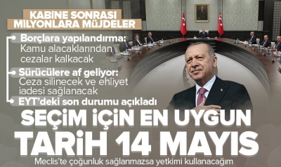 Kabine Toplantısı sonrası Başkan Erdoğan’dan FLAŞ seçim açıklaması ve milyonlara müjdeli haberler 