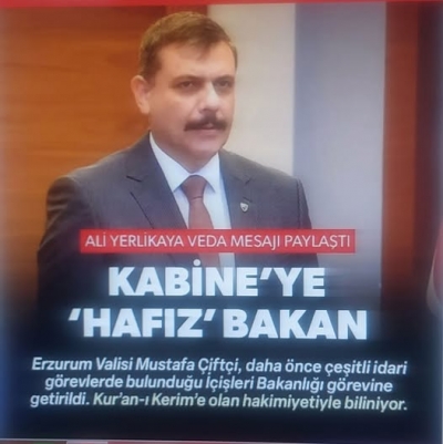 Kabine'ye 'hafız' bakan: Mustafa Çiftçi İçişleri Bakanlığı görevine getirildi