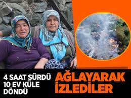 Kastamonu'da 10 ev küle döndü! Evlerinin yanışını çaresizlikle izlediler
