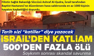 Katil İsrail Gazze'de hastane vurdu! Bombalı saldırıda en az 1000 kişi hayatını kaybetti 