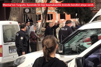 Kaymakamlık önünde kendini yaktı 