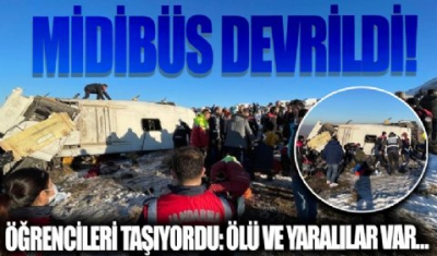 Kayseri'de minibüs devrildi! Çok sayıda yaralı var.