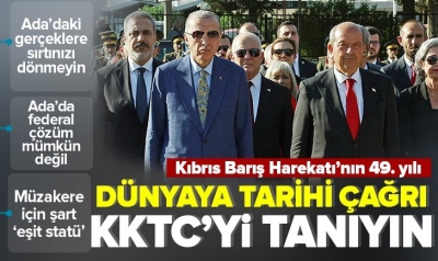 Kıbrıs Barış Harekatı'nın yıldönümünde Ercan Havalimanı'nın yeni terminali açıldı! Başkan Erdoğan'dan dünyaya KKTC çağrısı