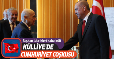 Külliye'de 29 Ekim coşkusu! Başkan Erdoğan tebrikleri kabul etti.