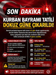 Kurban Bayramı'nda 9 gün tatil kimleri kapsıyor? Özel sektör için yıllık izin formülü