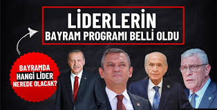 Kurban Bayramı'nda Cumhurbaşkanı Recep Tayyip Erdoğan ile siyasi parti genel başkanlarının programları belli oldu. 