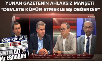 Lağım çukuru Yunan gazetesinin attığı alçak manşete Başkan Recep Tayyip Erdoğan'dan suç duyurusu.