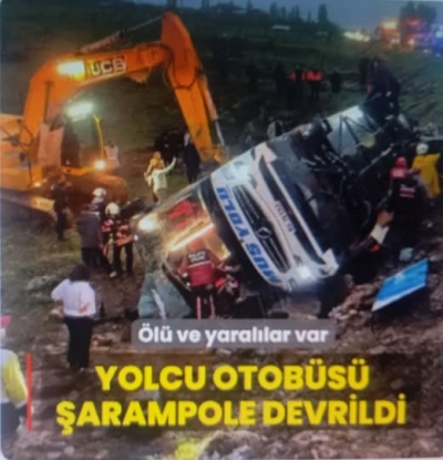 Malatya'da yolcu otobüsü şarampole devrildi: 4 ölü, 15 yaralı