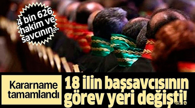 Manisa Cumhuriyet Başsavcısı Ahmet Çiçek ile Gaziantep Cumhuriyet Başsavcısı Ali Ulvi Yavuz karşılıklı olarak değiştirdi..