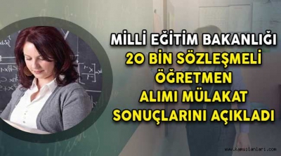 Manisa Habercilik - MEB 20 bin sözleşmeli öğretmen mülakat sonuçları açıklandı!
