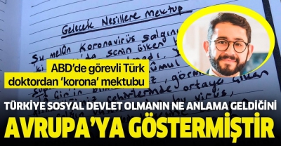 Manisa Habercilik - Türk doktor Aydoğan'dan dikkat çeken mektup: Türkiye ne büyük devlettir..